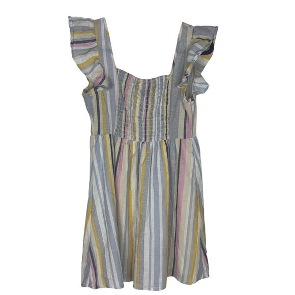 Blu Pepper Striped Ruffle Sleeve Dress Women’s S Multicolor Cotton Lined Summer - Picture 5 of 7